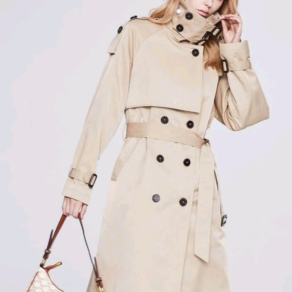 Khaki Double Button Trench Coat